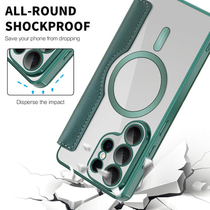 MagSafe-deksel for Samsung Galaxy S26 Ultra, Techsuit, SmartMag Book, Grønn