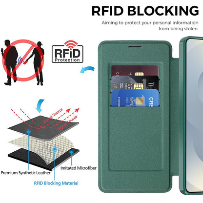 MagSafe-deksel for Samsung Galaxy S26 Ultra, Techsuit, SmartMag Book, Grønn