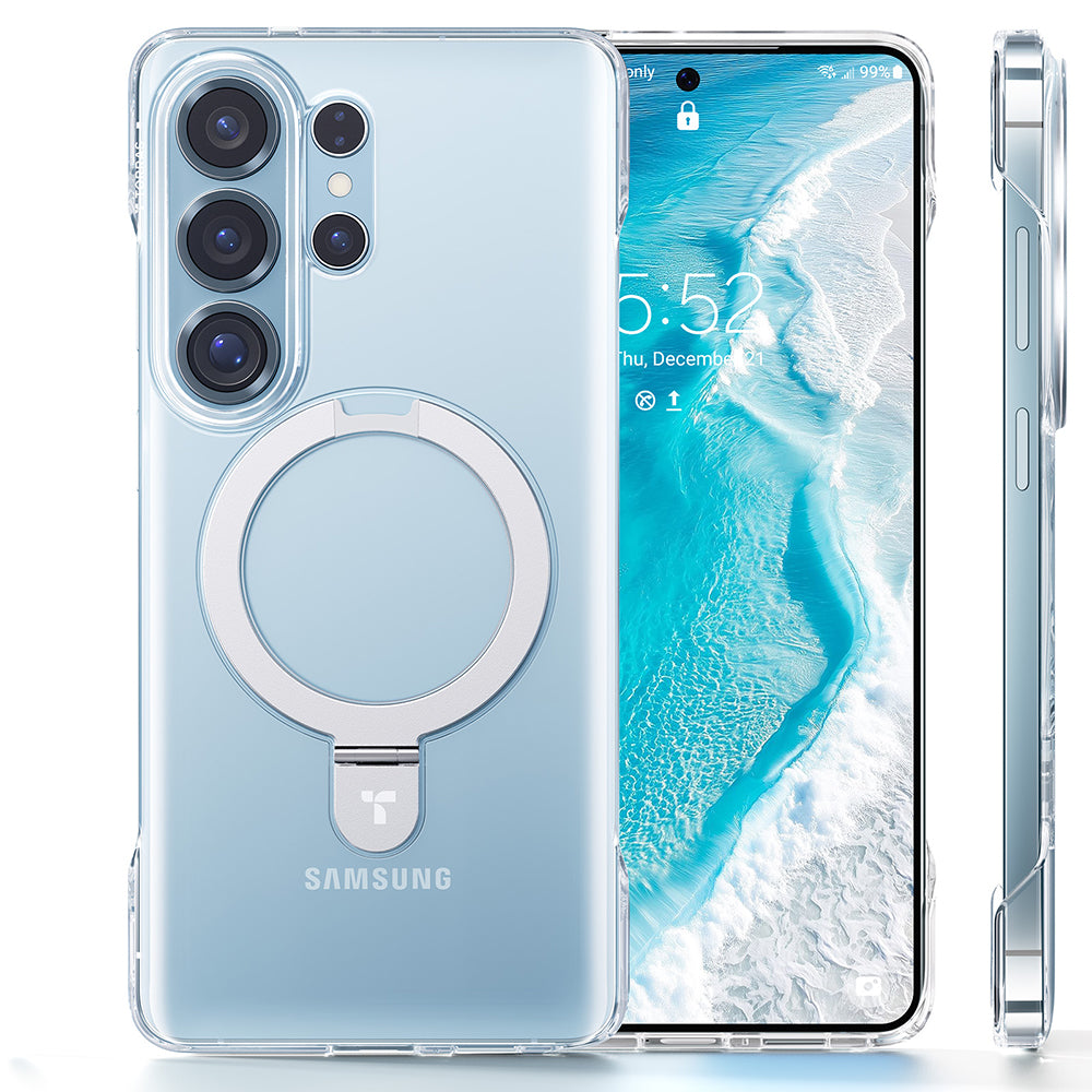 MagSafe-deksel for Samsung Galaxy S26 Ultra, Torras, Ostand Slim, Gjennomsiktig