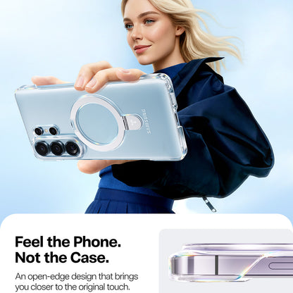 MagSafe-deksel for Samsung Galaxy S26 Ultra, Torras, Ostand Slim, Gjennomsiktig