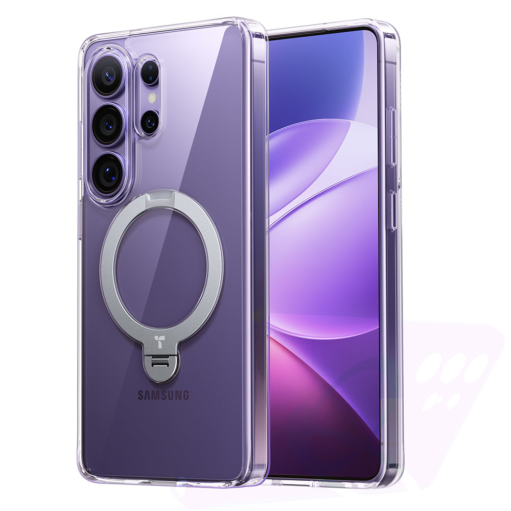 MagSafe-deksel for Samsung Galaxy S26 Ultra, Torras, Ostand Spin, Gjennomsiktig