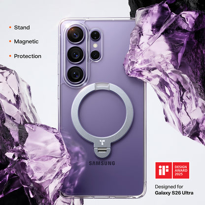 MagSafe-deksel for Samsung Galaxy S26 Ultra, Torras, Ostand Spin, Gjennomsiktig
