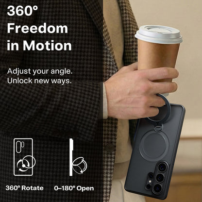 MagSafe-deksel for Samsung Galaxy S26 Ultra, Torras, Ostand Spin, Gjennomsiktig