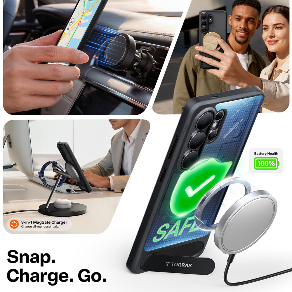 MagSafe deksel for Samsung Galaxy S26 Ultra, Torras, Pstand, Gjennomsiktig