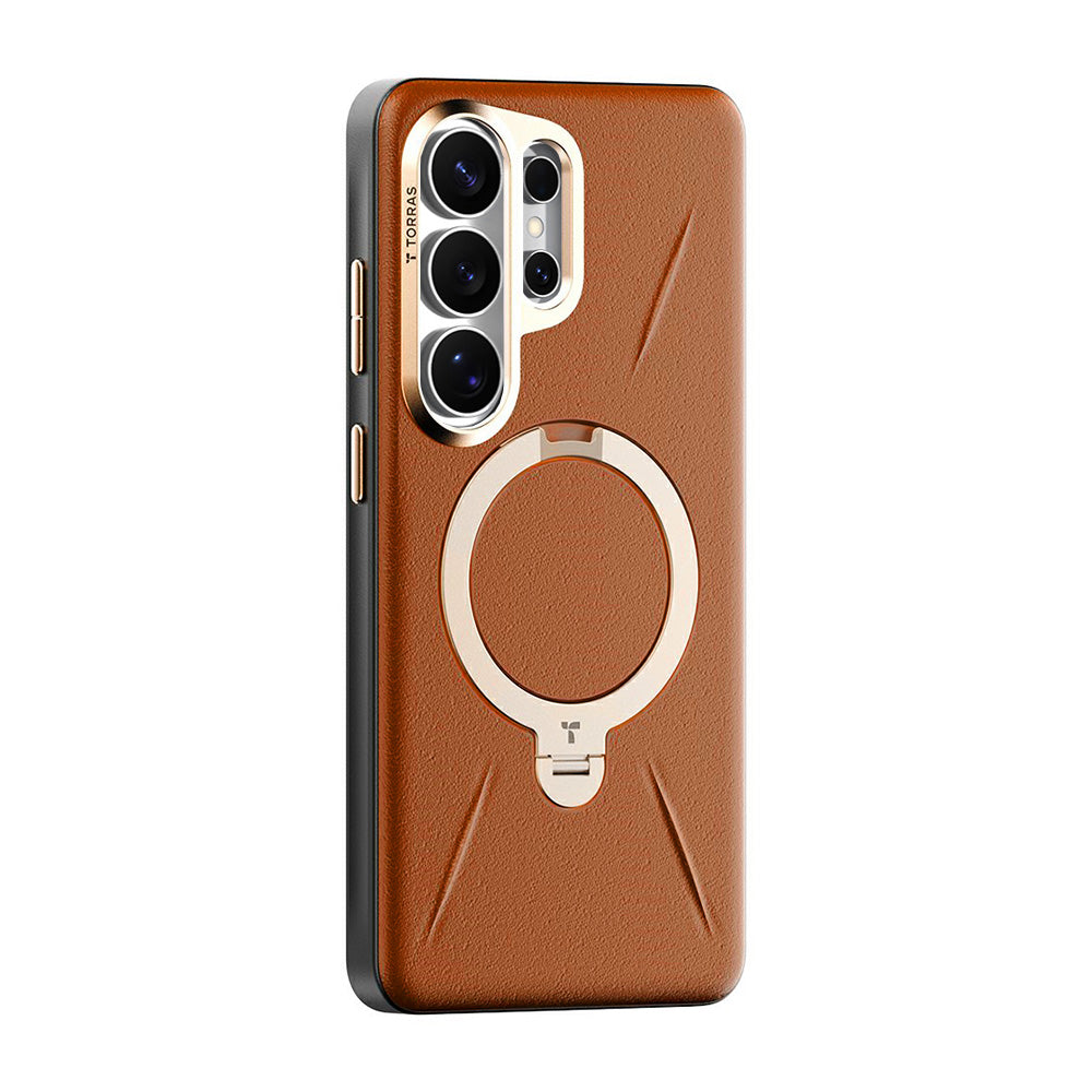 MagSafe-deksel for Samsung Galaxy S26 Ultra S948, Torras, QPRO Leather, Brun