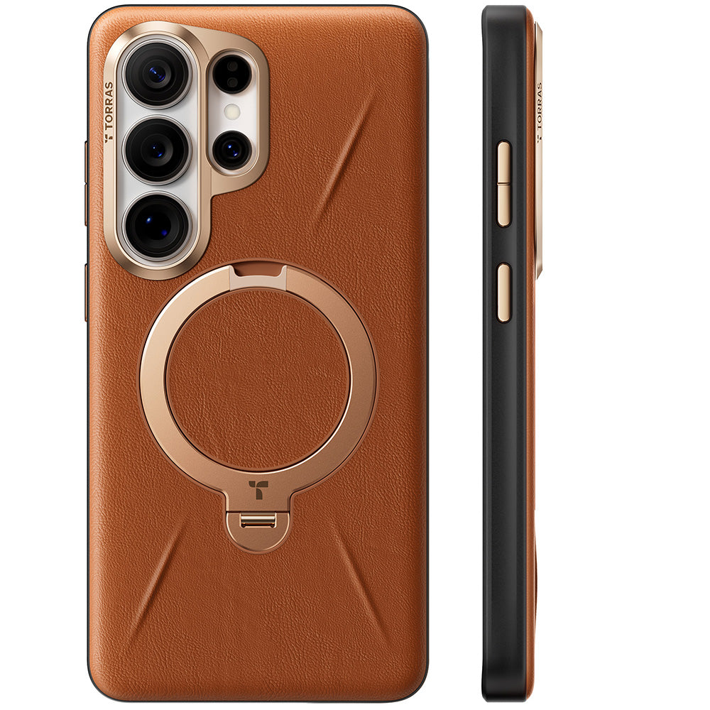 MagSafe-deksel for Samsung Galaxy S26 Ultra S948, Torras, QPRO Leather, Brun