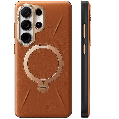 MagSafe-deksel for Samsung Galaxy S26 Ultra S948, Torras, QPRO Leather, Brun