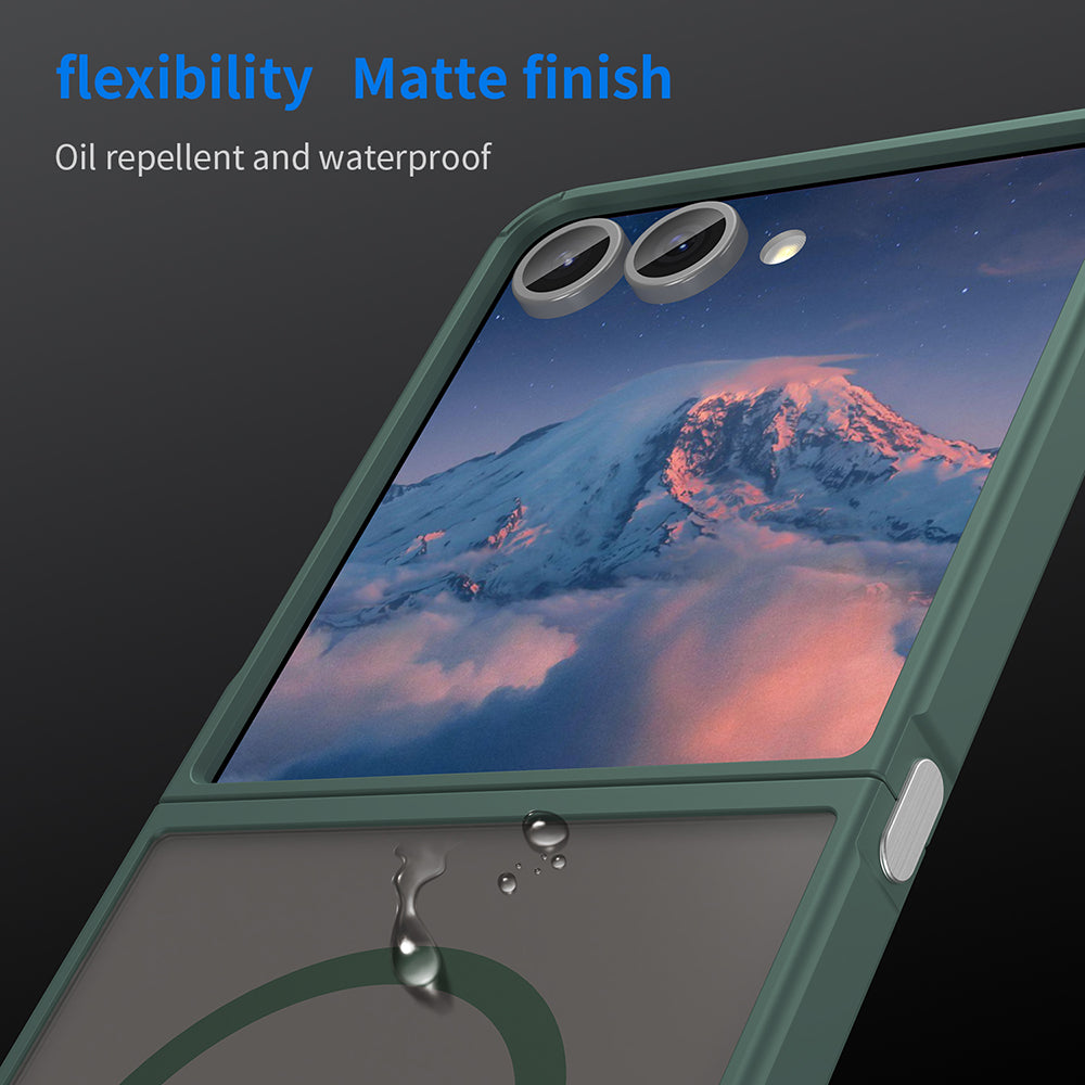 MagSafe-deksel for Samsung Galaxy Z Flip7 F766, Techsuit, HaloFrost II, Grønn