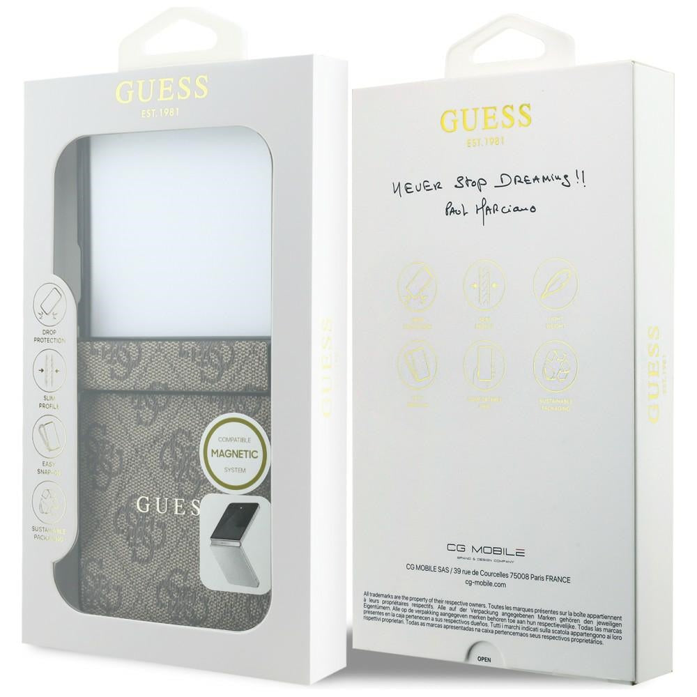MagSafe-deksel for Samsung Galaxy Z Flip8 F776, Guess, 4G Leather Classic, Brun