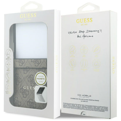 MagSafe-deksel for Samsung Galaxy Z Flip8 F776, Guess, 4G Leather Classic, Brun
