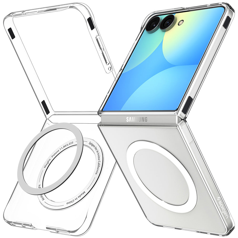MagSafe-deksel for Samsung Galaxy Z Flip8 F776, Spigen, Air Skin, Transparent hvit ACS11521