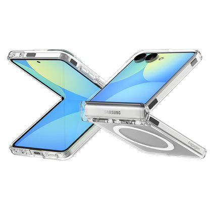 MagSafe-deksel for Samsung Galaxy Z Flip8 F776, Spigen, Ultra Hybrid Pro, Gjennomsiktig hvit ACS11524