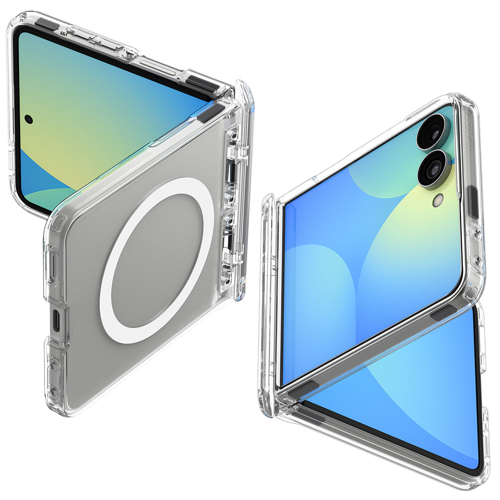 MagSafe-deksel for Samsung Galaxy Z Flip8 F776, Spigen, Ultra Hybrid Pro, Gjennomsiktig hvit ACS11524