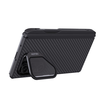 MagSafe-deksel for Samsung Galaxy Z Fold7 F966, Nillkin, CarboProp med gjennomsiktig svart linsebeskyttelse og S-Pen-holder, svart