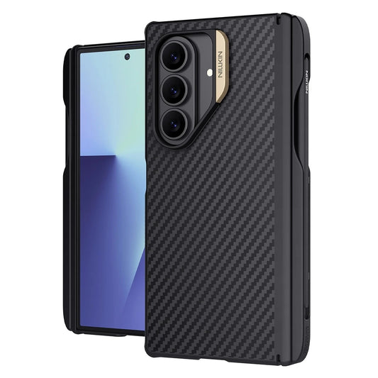 MagSafe-deksel for Samsung Galaxy Z Fold7 F966, Nillkin, Synthetic Fiber Pro med S-Pen-holder, Svart Gull