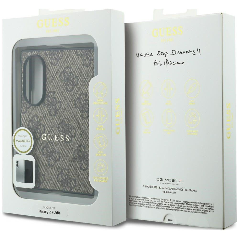 MagSafe-deksel for Samsung Galaxy Z Fold8 F971, Guess, 4G Leather Classic, Brun