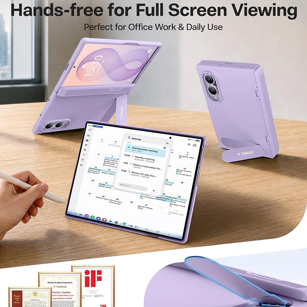MagSafe-deksel for Samsung Galaxy Z Fold8 F971, Torras, Ostand L1 Guardian, Lys lilla