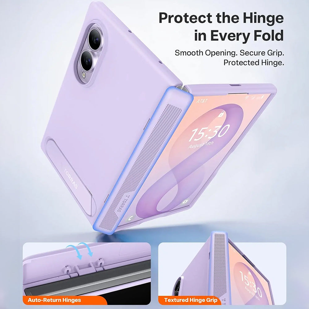 MagSafe-deksel for Samsung Galaxy Z Fold8 F971, Torras, Ostand L1 Guardian, Lys lilla