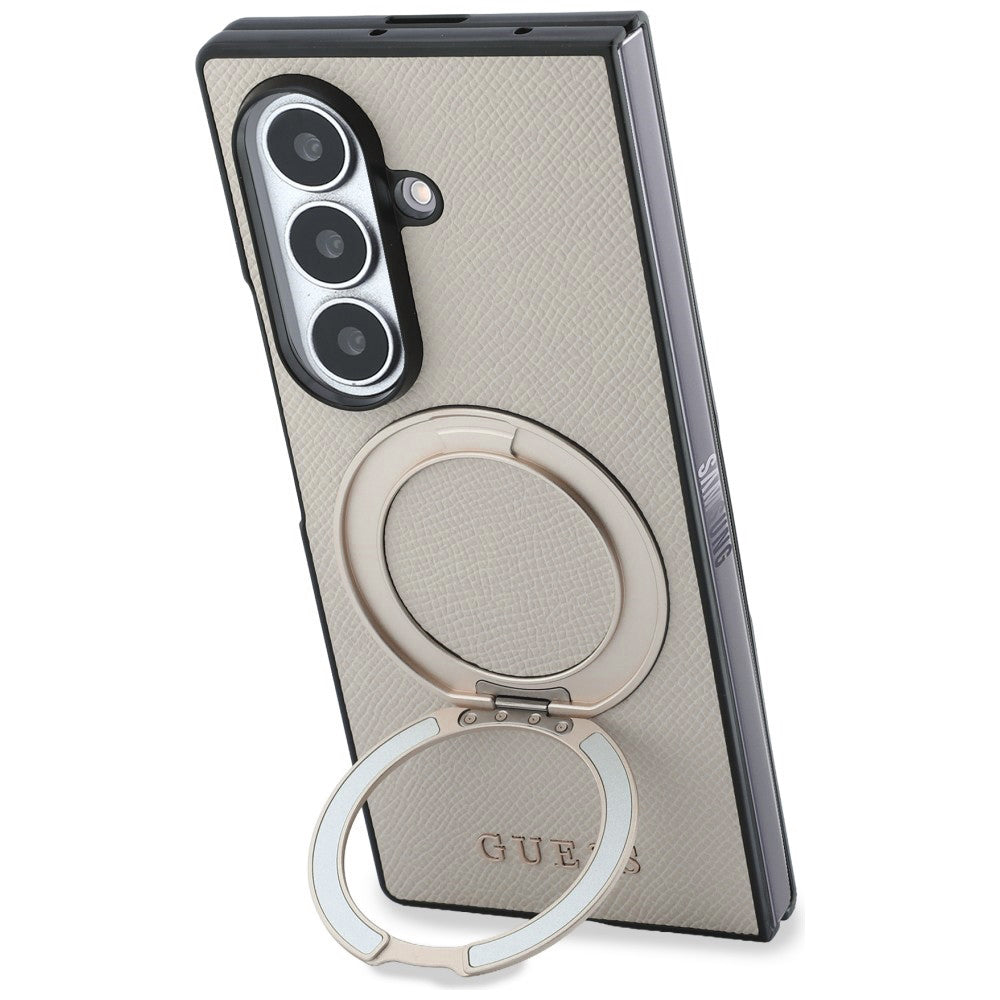 MagSafe-deksel for Samsung Galaxy Z Fold8 Ultra F976, Guess, Ring Stand Grained Classic Logo, Beige