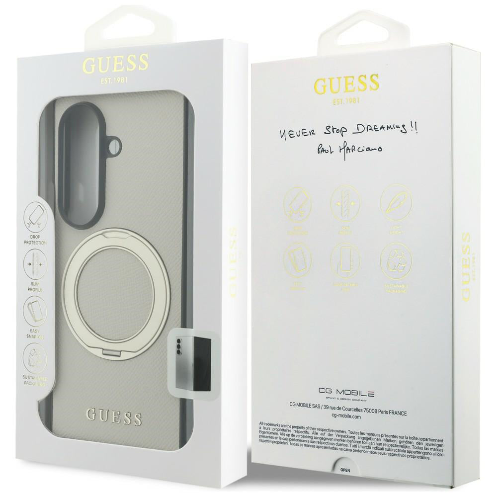 MagSafe-deksel for Samsung Galaxy Z Fold8 Ultra F976, Guess, Ring Stand Grained Classic Logo, Beige