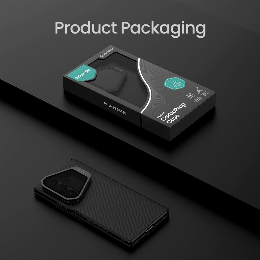 MagSafe-deksel for Samsung Galaxy Z Fold8 Ultra F976, Nillkin, CarboProp med gjennomsiktig svart linsebeskyttelse, svart
