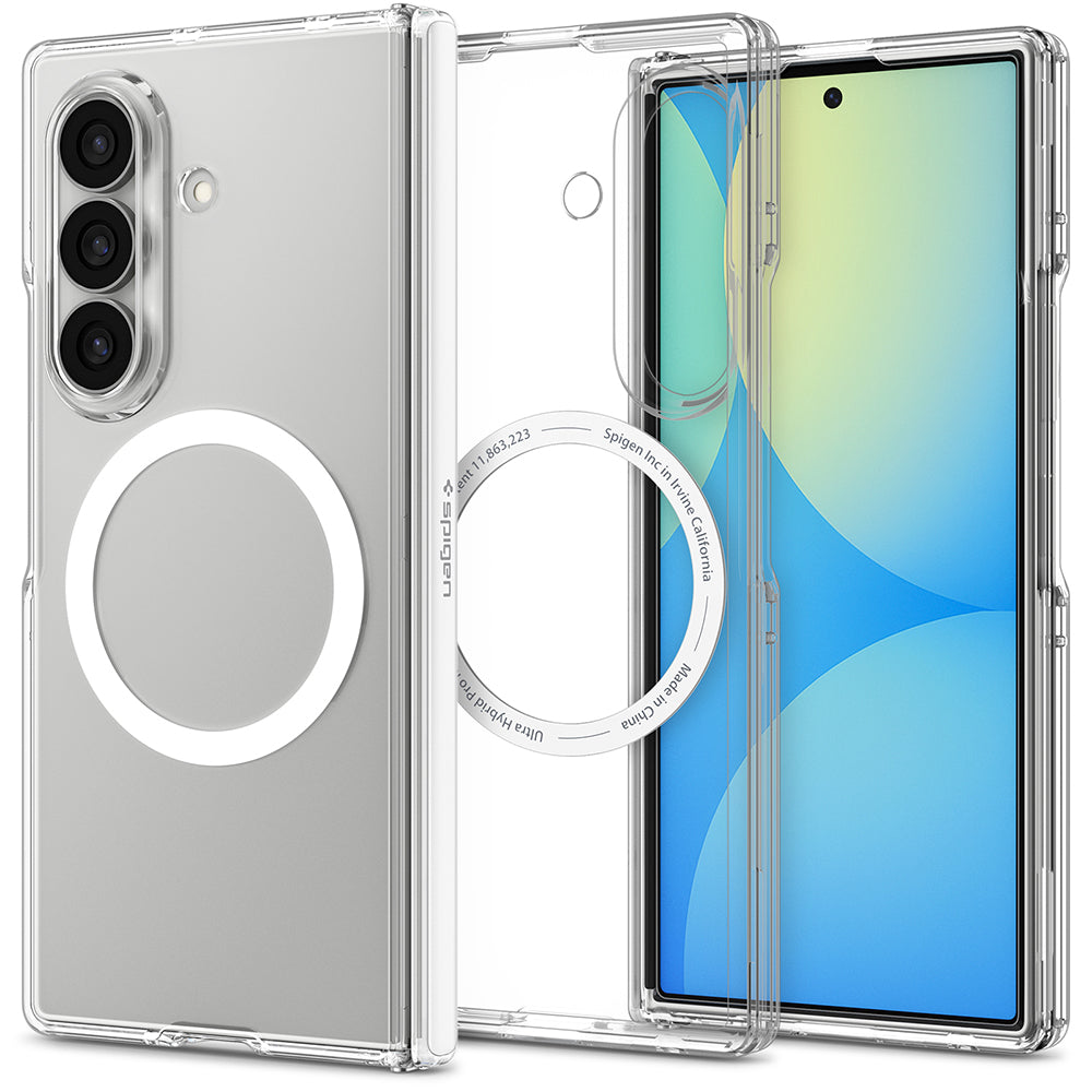 MagSafe-deksel for Samsung Galaxy Z Fold8 Ultra F976, Spigen, Ultra Hybrid Pro, Transparent hvit ACS11506