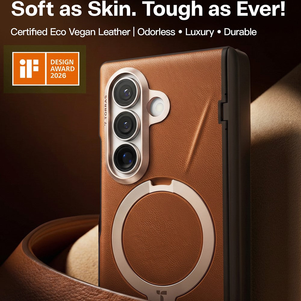 MagSafe-deksel for Samsung Galaxy Z Fold8 Ultra F976, Torras, QPRO Leather, Brun