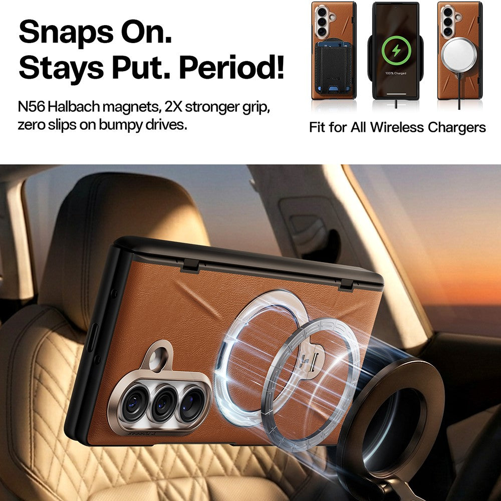 MagSafe-deksel for Samsung Galaxy Z Fold8 Ultra F976, Torras, QPRO Leather, Brun