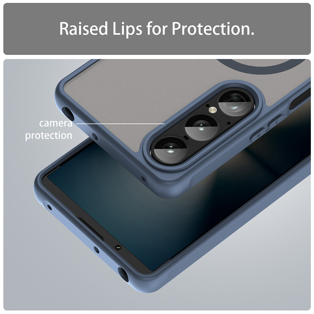 MagSafe-deksel for Sony Xperia 1 VII, Techsuit, HaloFrost II, Marineblå