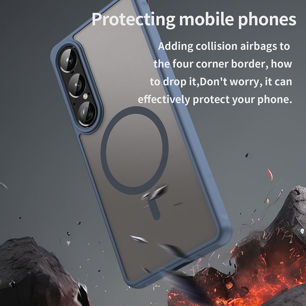 MagSafe-deksel for Sony Xperia 1 VII, Techsuit, HaloFrost II, Marineblå