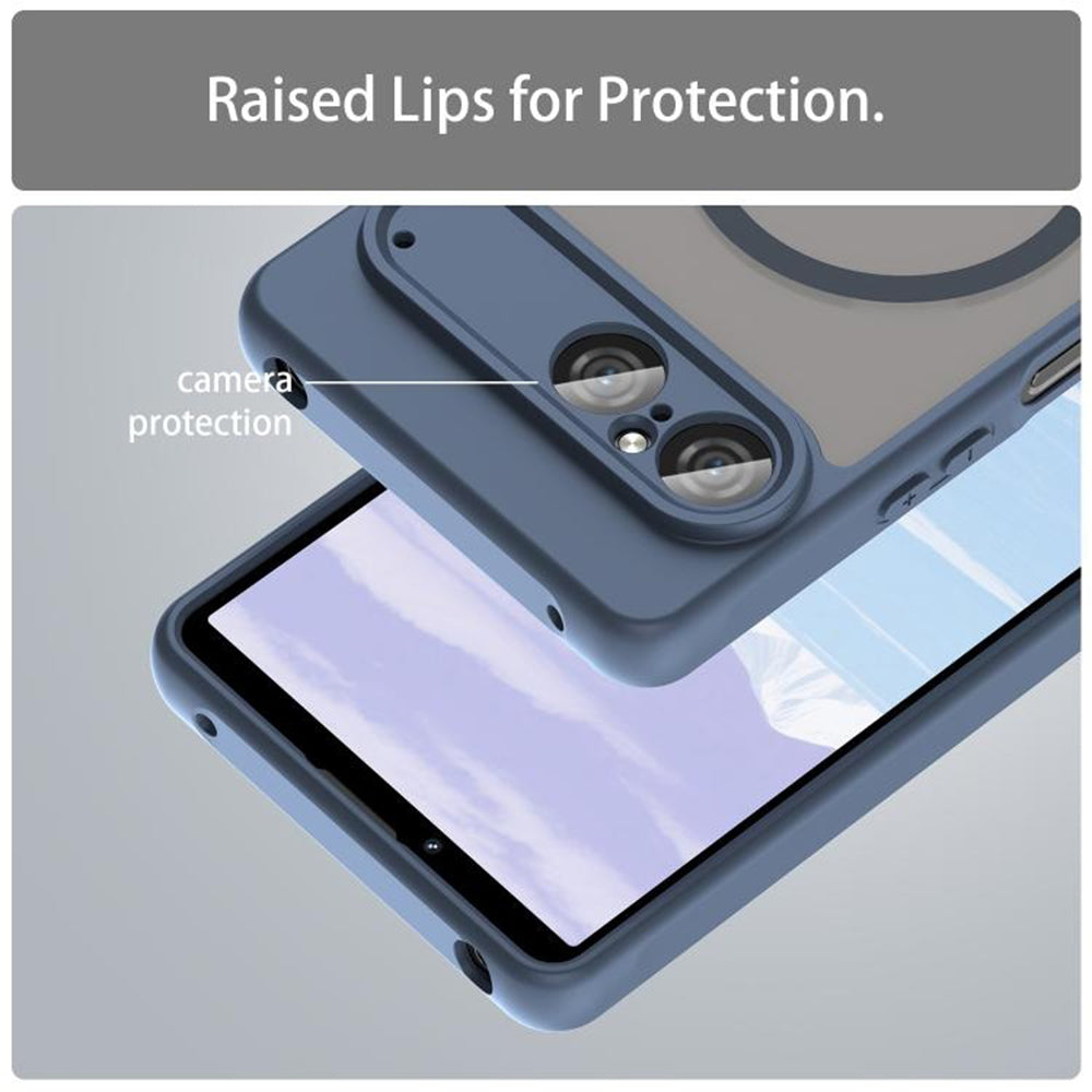 MagSafe-deksel for Sony Xperia 10 VII, Techsuit, HaloFrost II, Marineblå