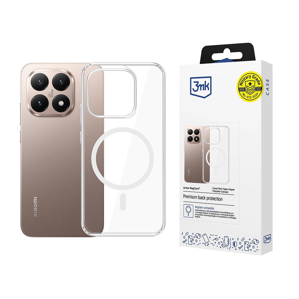 MagSafe-deksel for Xiaomi 15T, 3MK, Armor MagCase, Gjennomsiktig