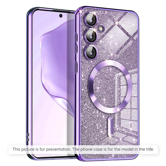 MagSafe-deksel for Xiaomi 17T, Techsuit, Luxury Glitter, Lys lilla