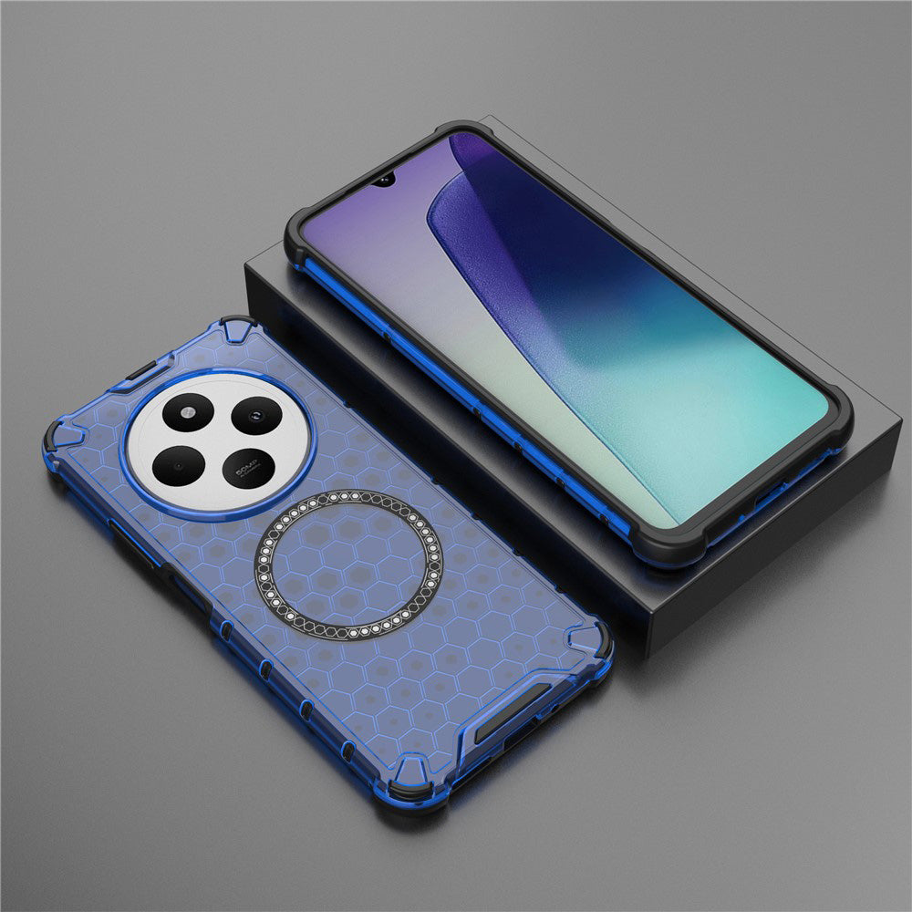 MagSafe-deksel for Xiaomi Poco C75 / Redmi 14C, Techsuit, HoneyComb Shield, Blå