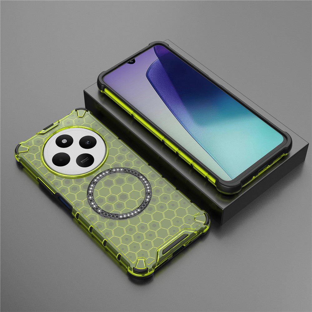 MagSafe-deksel for Xiaomi Poco C75 / Redmi 14C, Techsuit, HoneyComb Shield, Grønn