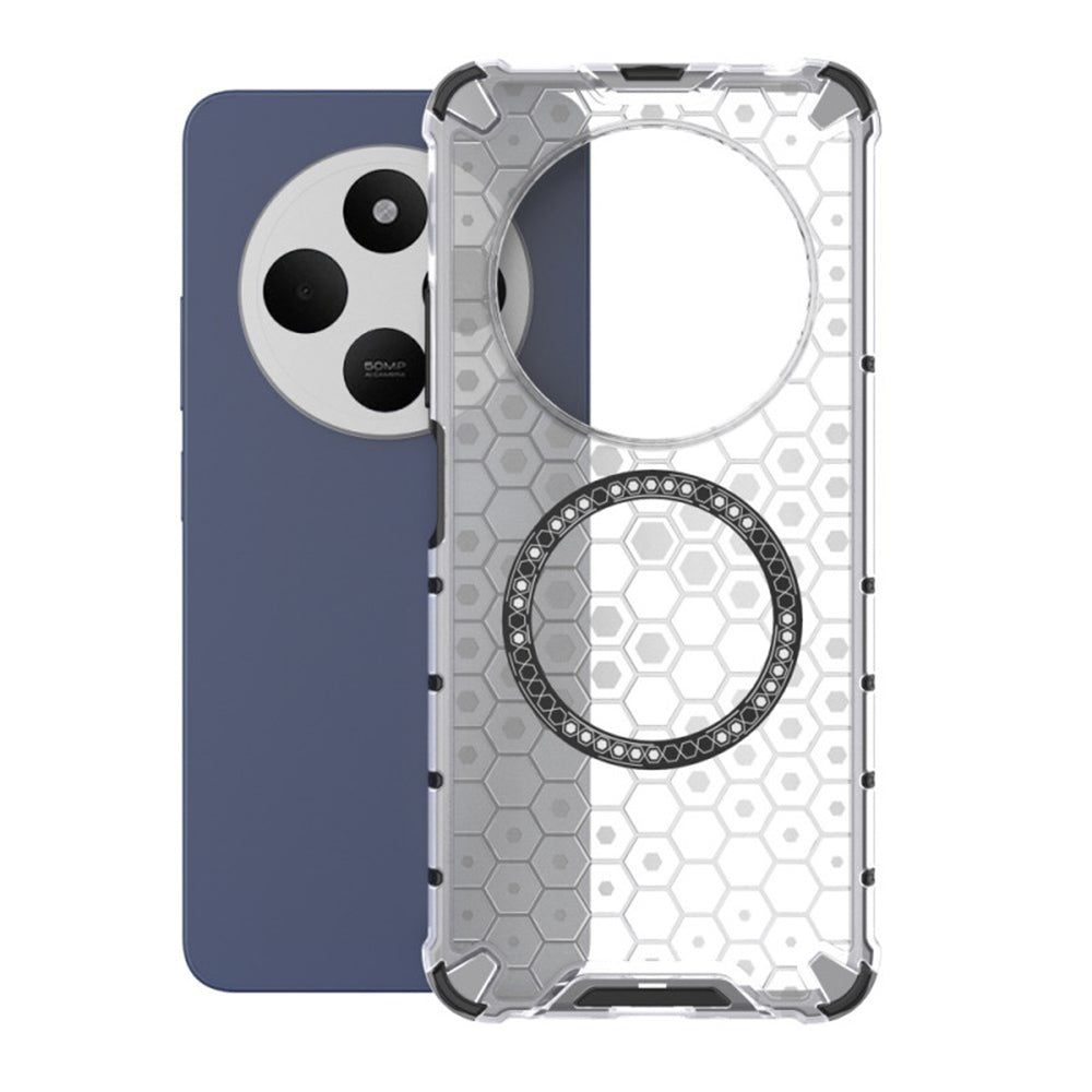 MagSafe-deksel for Xiaomi Poco C75 / Redmi 14C, Techsuit, HoneyComb Shield, Hvit