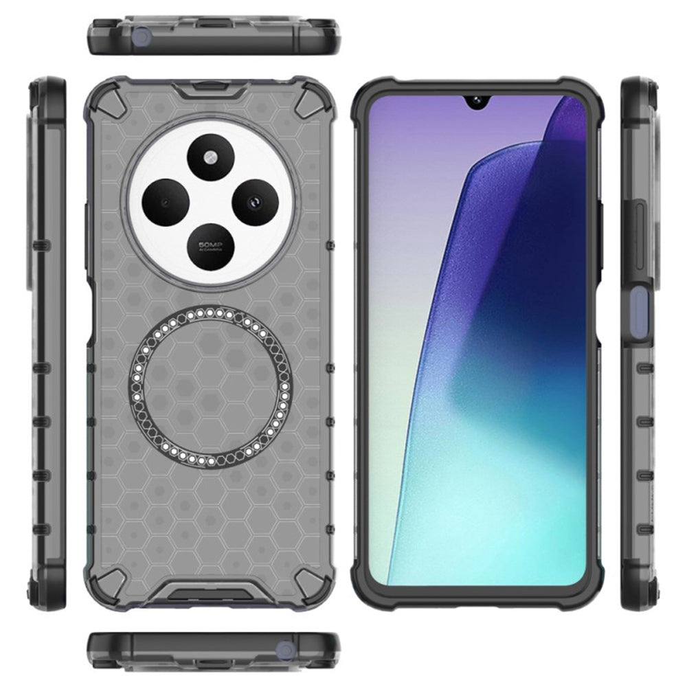 MagSafe-deksel for Xiaomi Poco C75 / Redmi 14C, Techsuit, HoneyComb Shield, svart