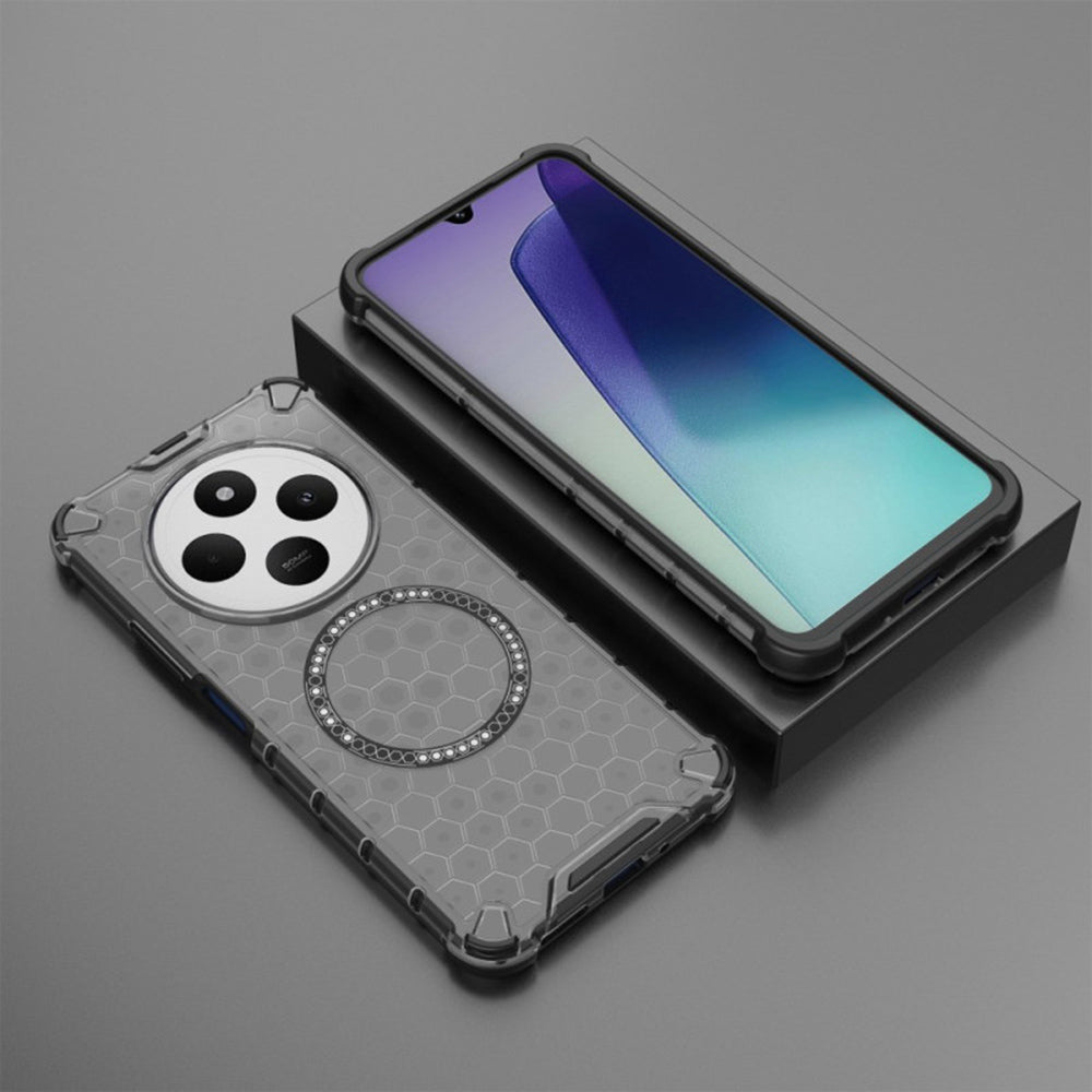 MagSafe-deksel for Xiaomi Poco C75 / Redmi 14C, Techsuit, HoneyComb Shield, svart