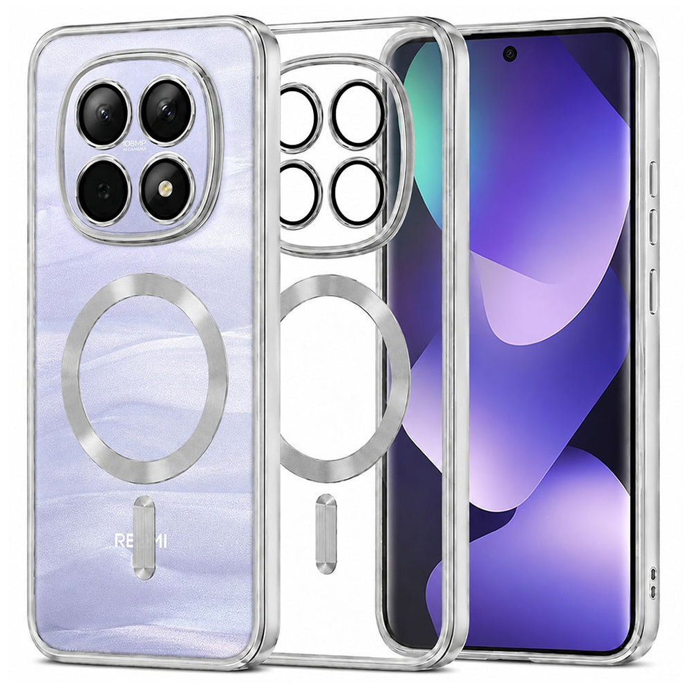 MagSafe-deksel for Xiaomi Poco M8 / Redmi Note 15 5G / Note 15 4G, Techsuit, Luxury Crystal, Sølv