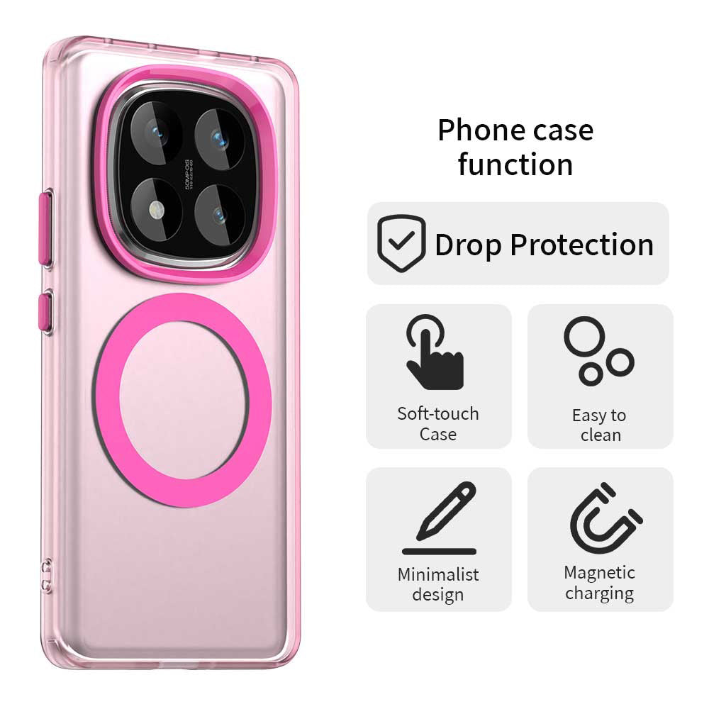 MagSafe-deksel for Xiaomi Poco X7 / Redmi Note 14 Pro 5G, Techsuit, CandyCase, Rosa