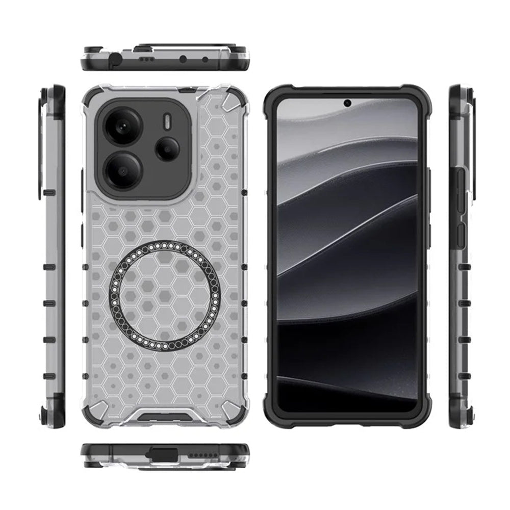 MagSafe-deksel for Xiaomi Redmi Note 14 4G (Regional), Techsuit, HoneyComb Shield, Hvit
