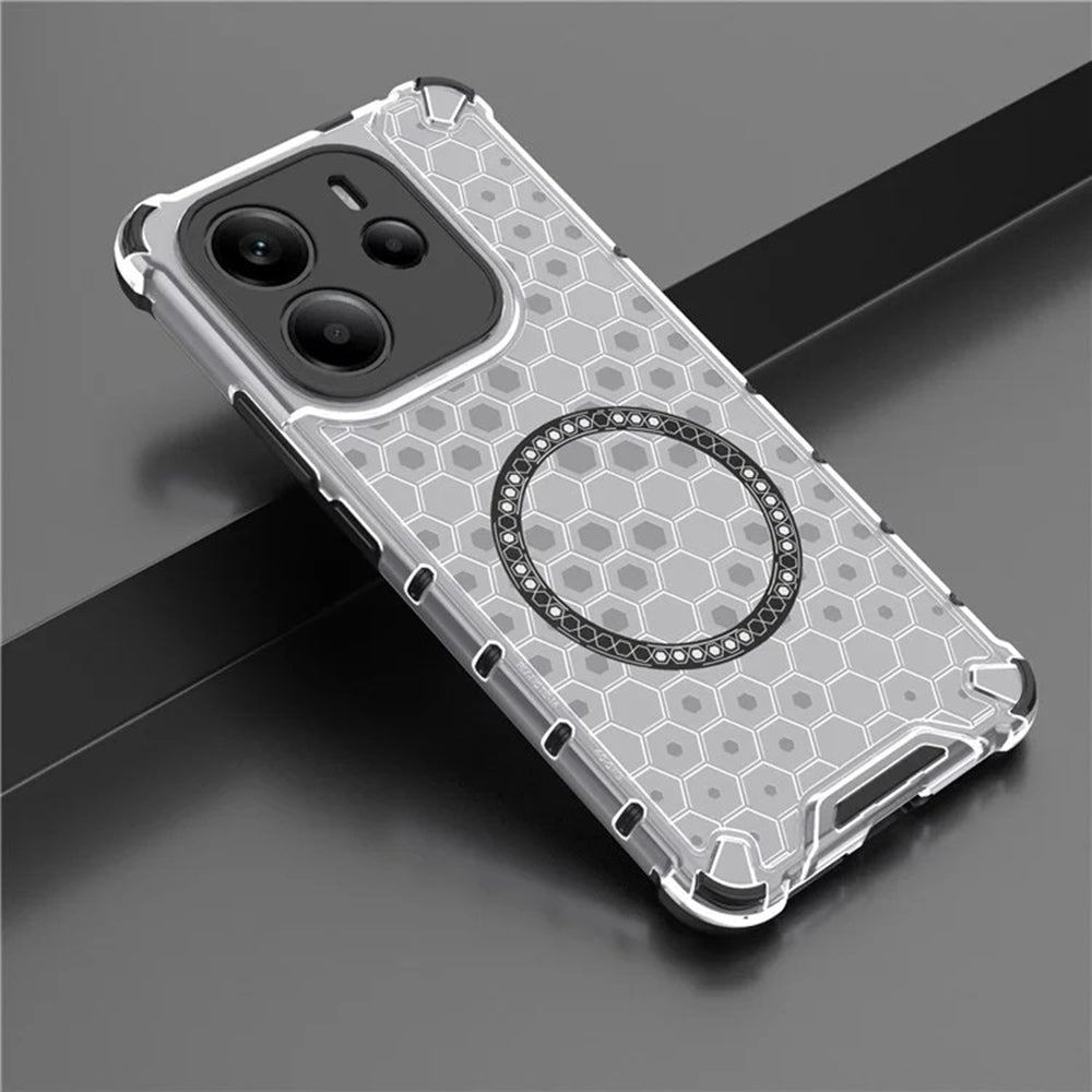 MagSafe-deksel for Xiaomi Redmi Note 14 4G (Regional), Techsuit, HoneyComb Shield, Hvit