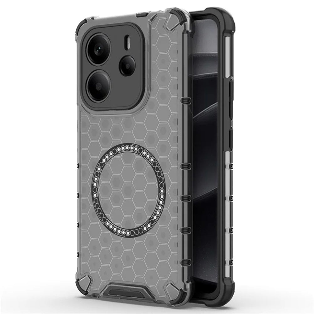 MagSafe-deksel for Xiaomi Redmi Note 14 4G (Regional), Techsuit, HoneyComb Shield, Svart