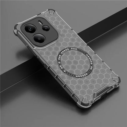 MagSafe-deksel for Xiaomi Redmi Note 14 4G (Regional), Techsuit, HoneyComb Shield, Svart