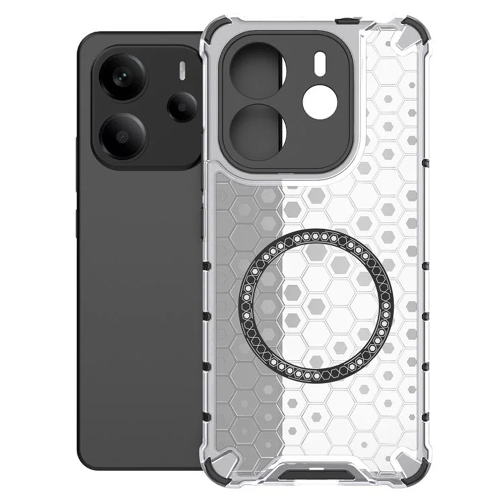MagSafe-deksel for Xiaomi Redmi Note 14 5G, Techsuit, HoneyComb Shield, Hvit