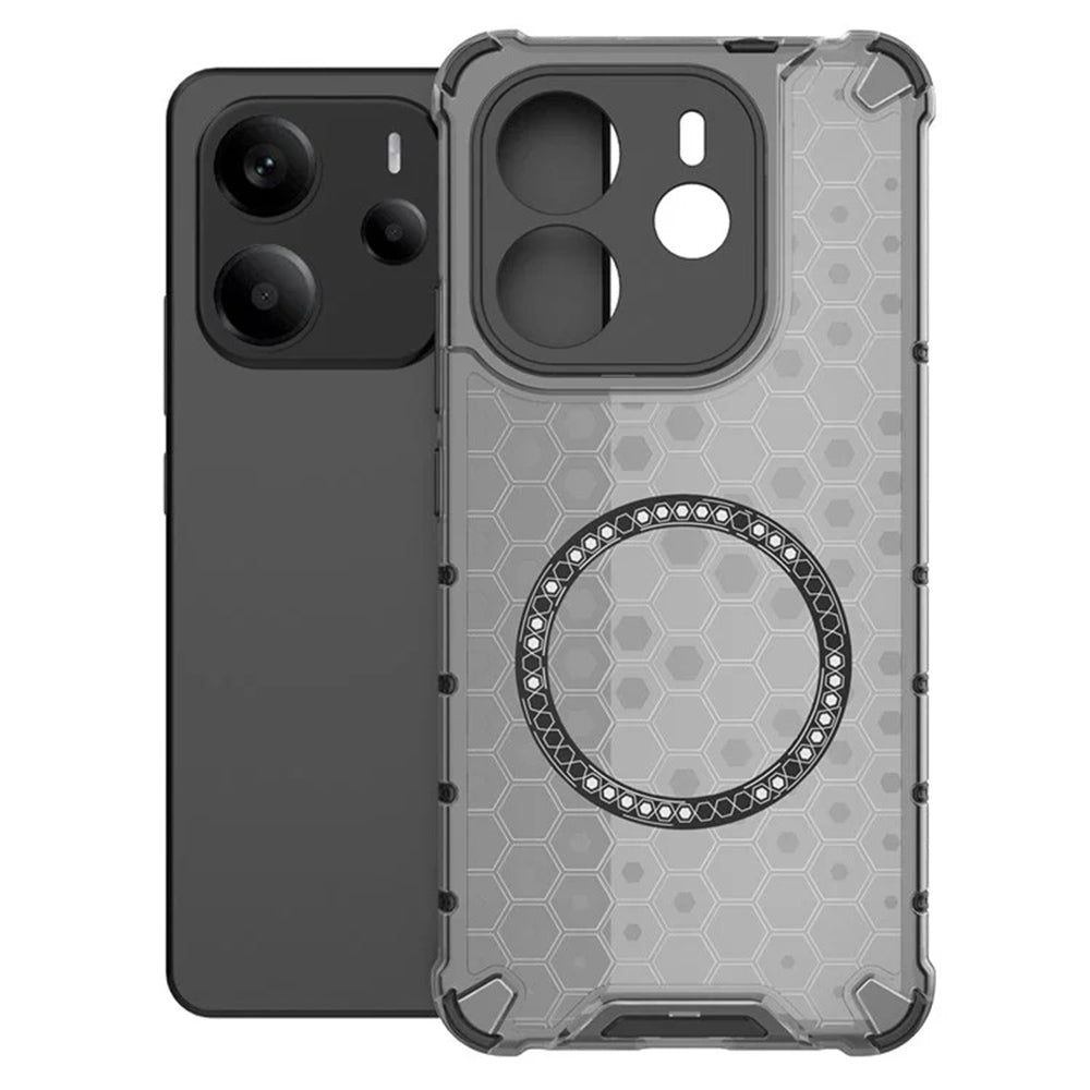 MagSafe-deksel for Xiaomi Redmi Note 14 5G, Techsuit, HoneyComb Shield, svart
