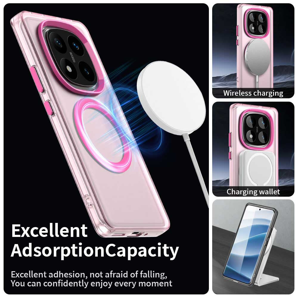 MagSafe-deksel for Xiaomi Redmi Note 14 Pro 4G, Techsuit, CandyCase, Rosa