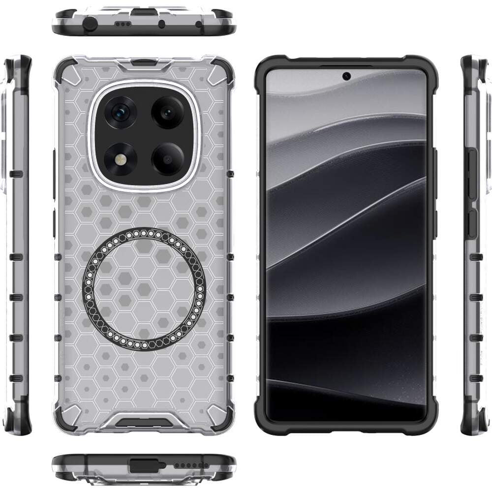 MagSafe-deksel for Xiaomi Redmi Note 14 Pro 4G, Techsuit, HoneyComb Shield, hvit