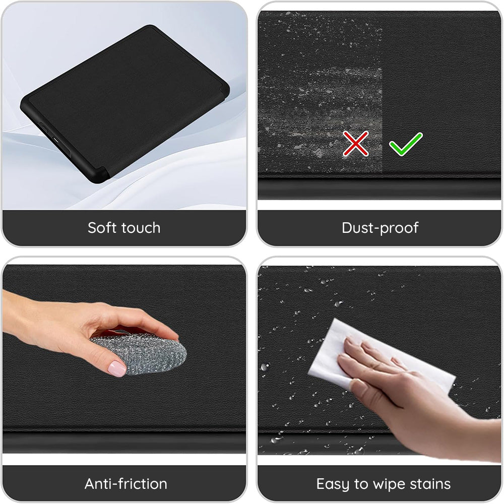 Etui for Amazon Kindle Paperwhite 5 tommer, Techsuit, SmartCover, Svart