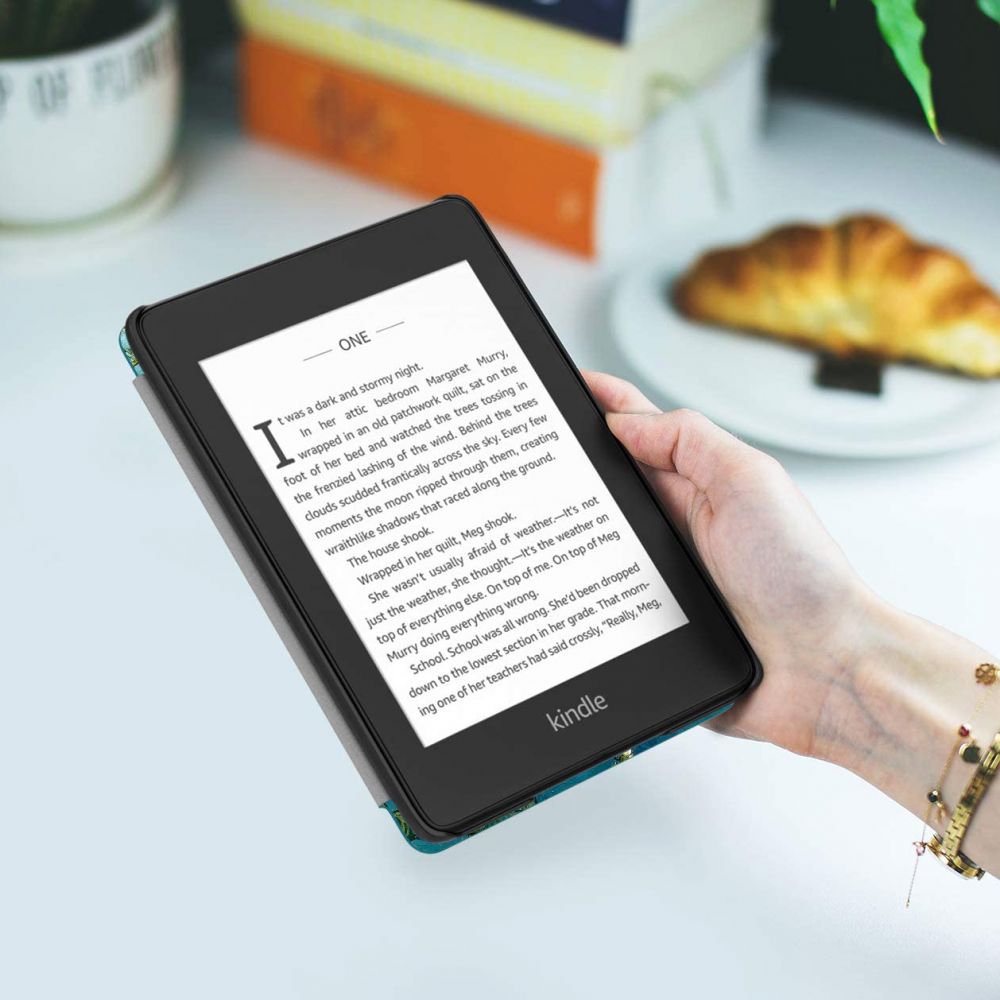 Etui for Amazon Kindle Paperwhite 5 tommer, Techsuit, SmartCover, Svart